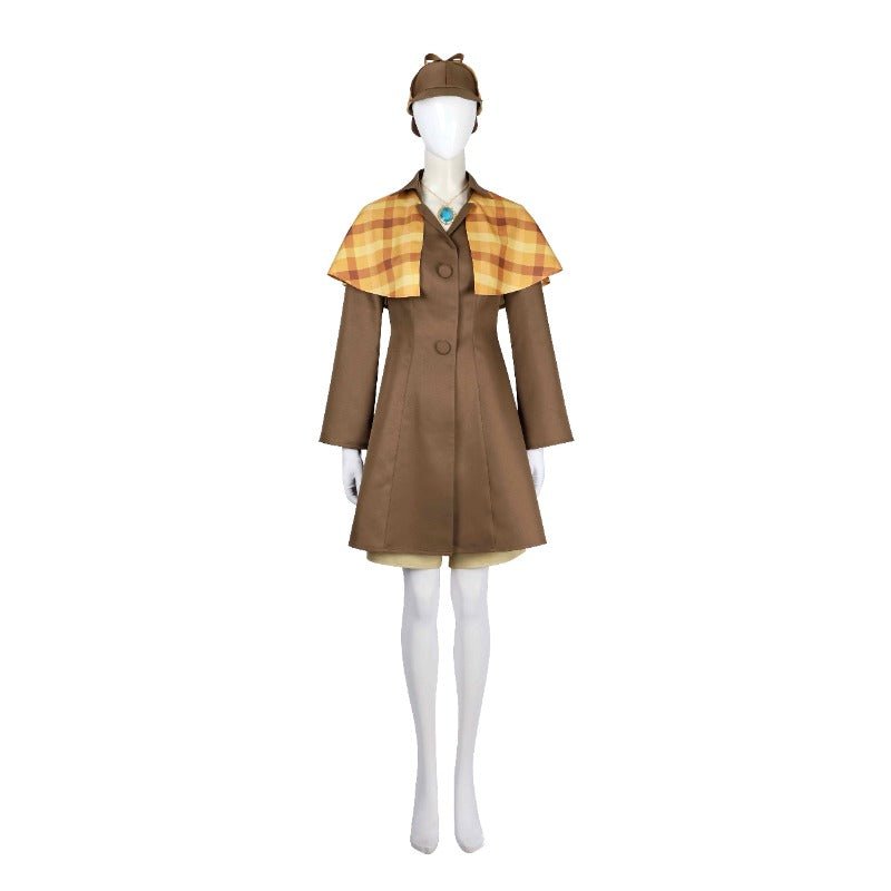 Princess Peach Cosplay Costume Detective Peach Coat and Shorts with Hat and Gloves - Coscosmos