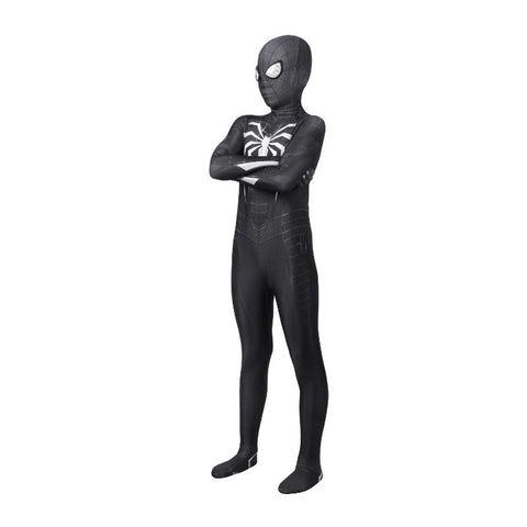 PS4 Spider - Man Advanced Suit Black for Children, Halloween Cosplay Costume - Coscosmos