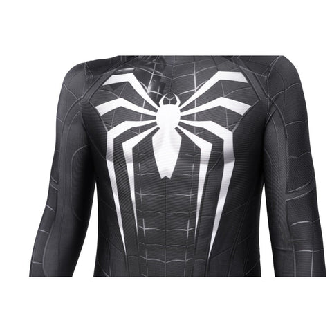 PS4 Spider - Man Advanced Suit Black for Children, Halloween Cosplay Costume - Coscosmos