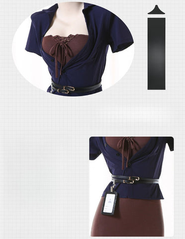 Pure Seduction Bunny Girl Cosplay Costume - Secretary OL Roleplay Set with Pencil Skirt - Coscosmos