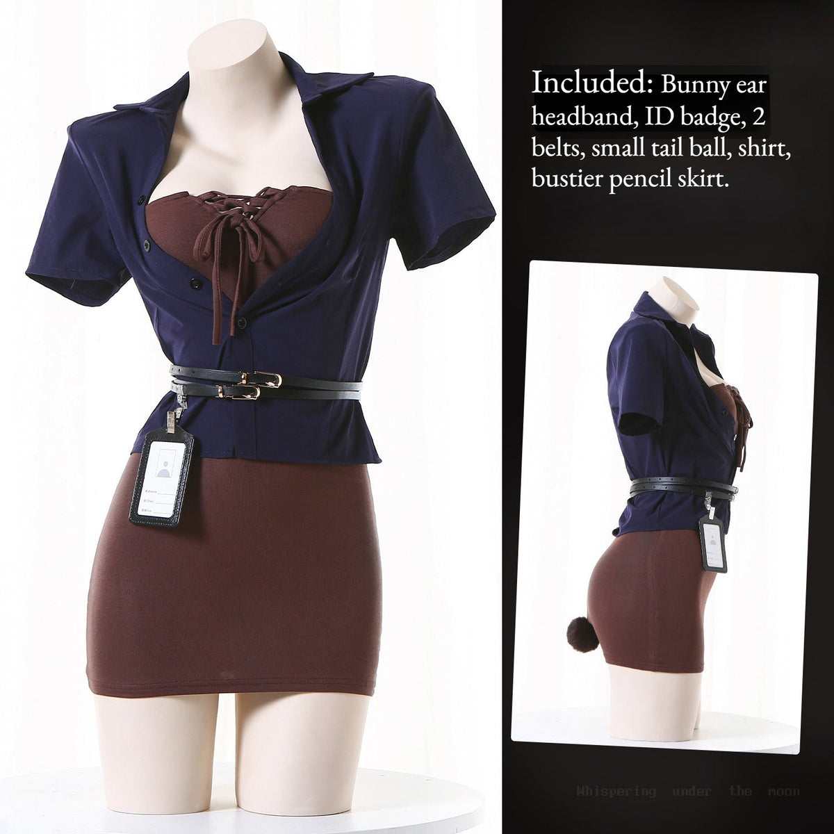 Pure Seduction Bunny Girl Cosplay Costume - Secretary OL Roleplay Set with Pencil Skirt - Coscosmos
