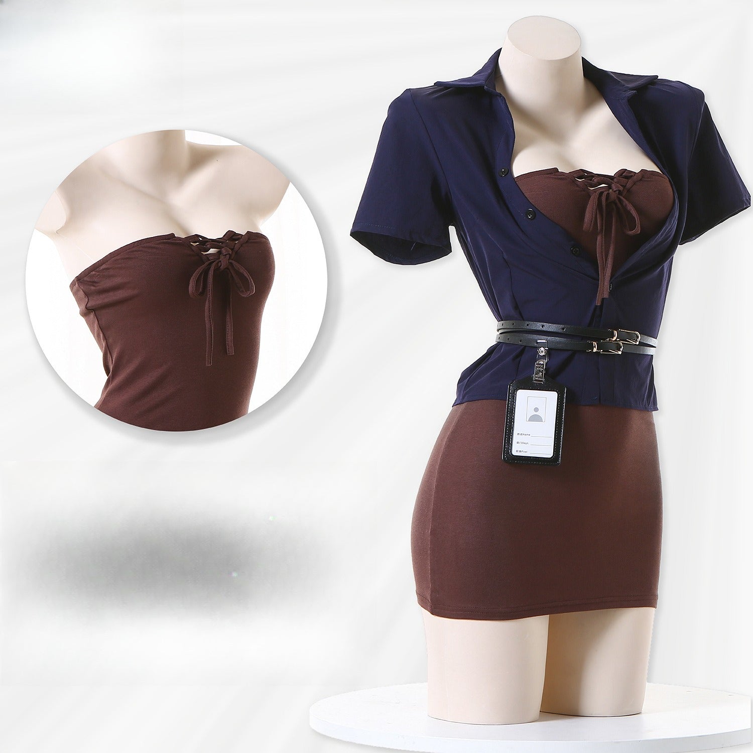 Pure Seduction Bunny Girl Cosplay Costume - Secretary OL Roleplay Set with Pencil Skirt - Coscosmos