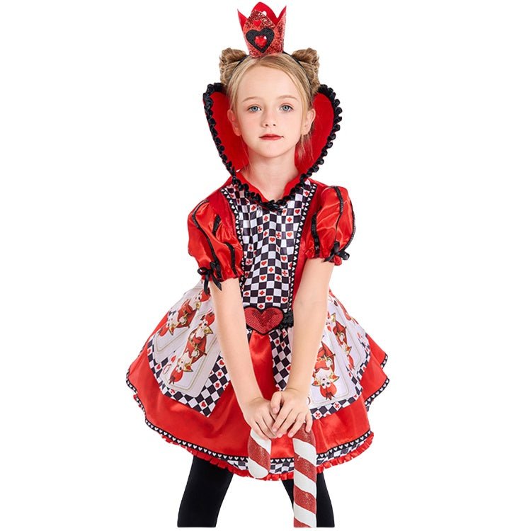 Queen of Hearts Cosplay Costume Alice in Wonderland Halloween Dress - Coscosmos