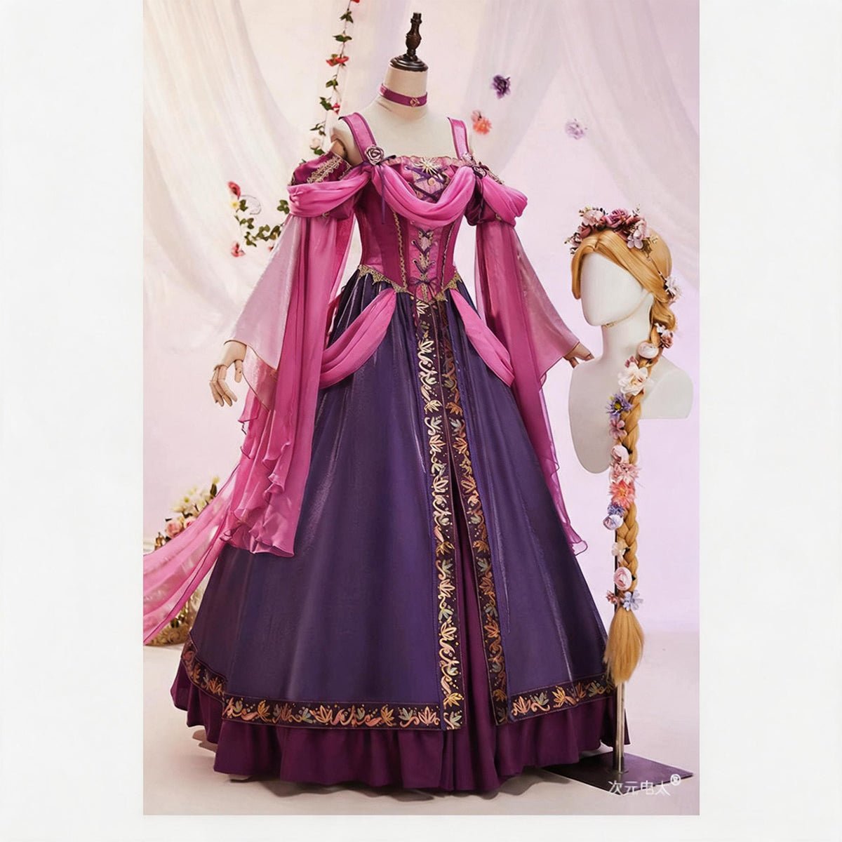 Rapunzel Medieval Luxury Princess Dress Cosplay Costume - Coscosmos