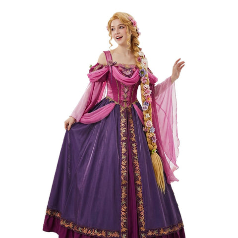Rapunzel Medieval Luxury Princess Dress Cosplay Costume - Coscosmos