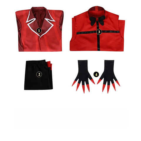 Ready Stock Helluva Boss Cosplay Costume Vaggie Alastor Charlie Morningstar Suit Cosplay Outfit - Coscosmos