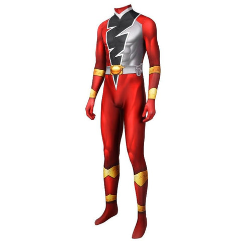 Red Ranger Cosplay Costume KISHIRYU SENTAI RYUSOULGER Spandex Suit - Coscosmos