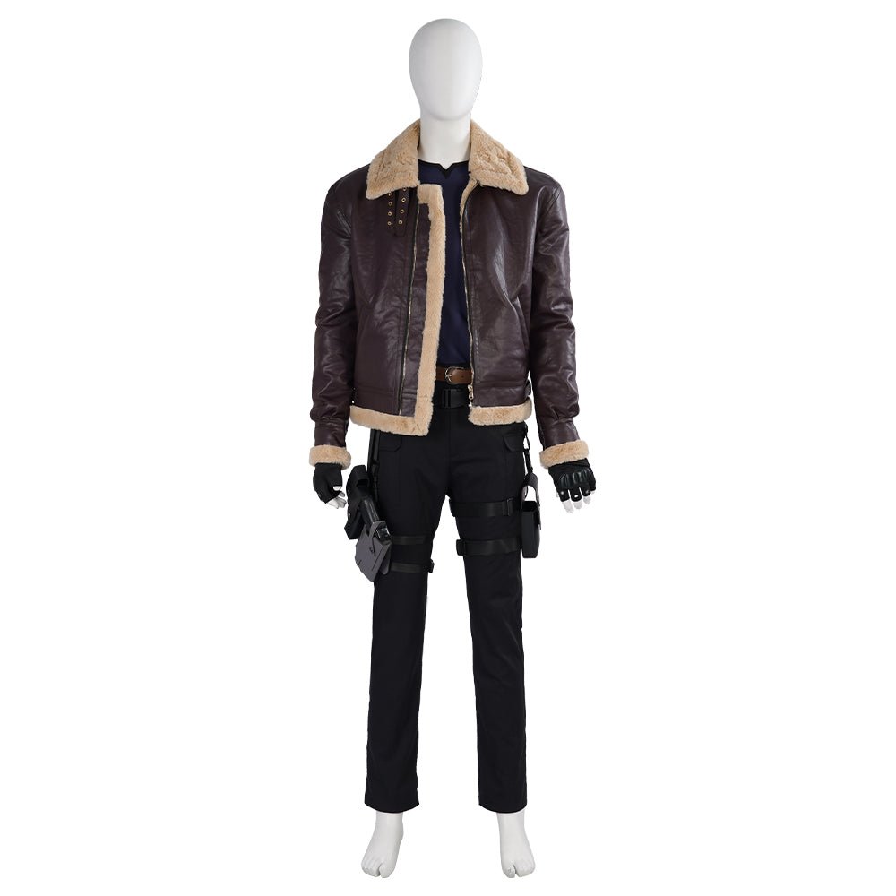 Resident Evil 4 Leon Cosplay Costume - Full Set for Men's Halloween & Gaming Events - Coscosmos