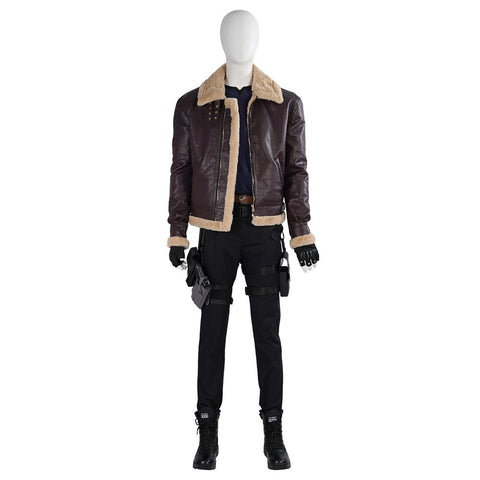 Resident Evil 4 Leon Cosplay Costume - Full Set for Men's Halloween & Gaming Events - Coscosmos