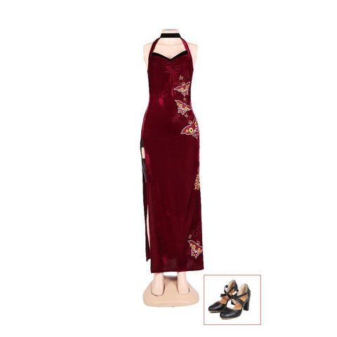 Resident Evil 4 Remake Ada Wong Qipao Cosplay Costume, High Quality Outfit - Coscosmos