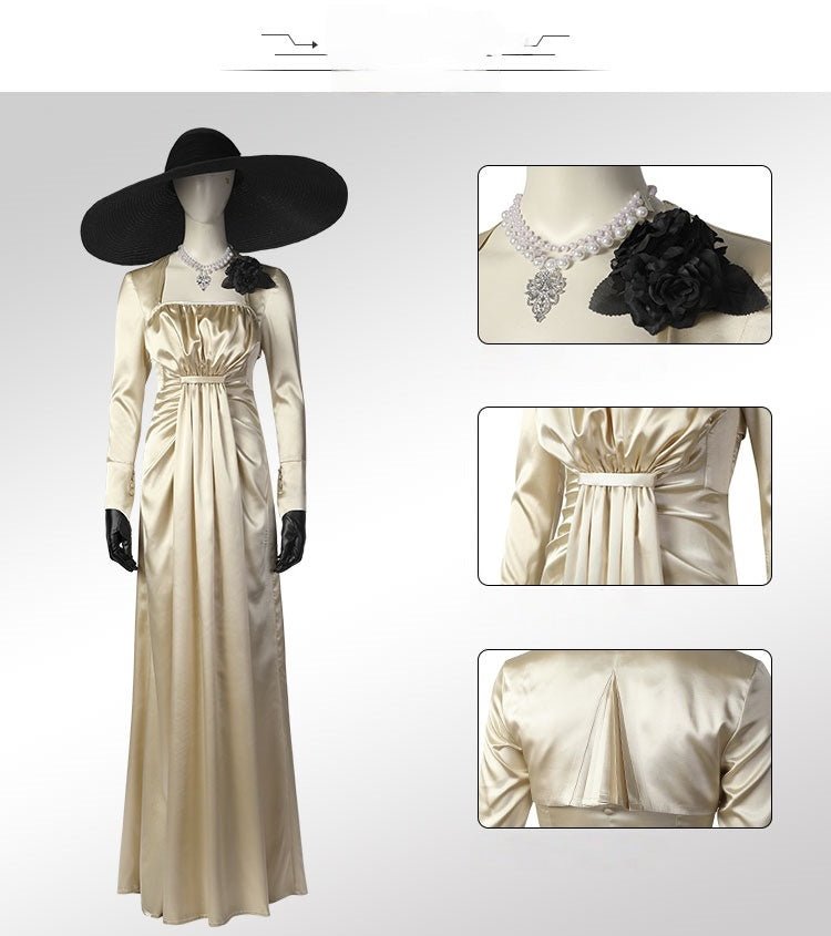 Resident Evil Village Alcina Dimitrescu cosplay costume, high - quality outfit - Coscosmos