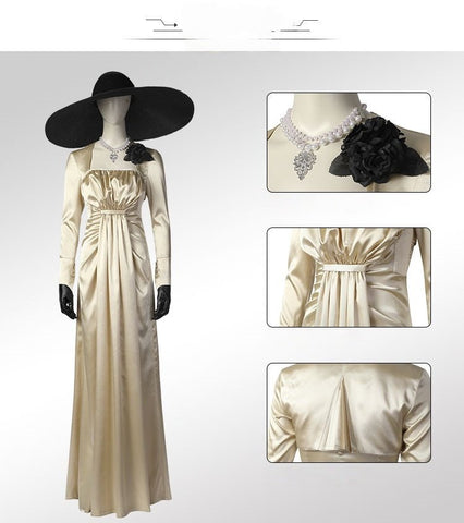 Resident Evil Village Alcina Dimitrescu cosplay costume, high - quality outfit - Coscosmos