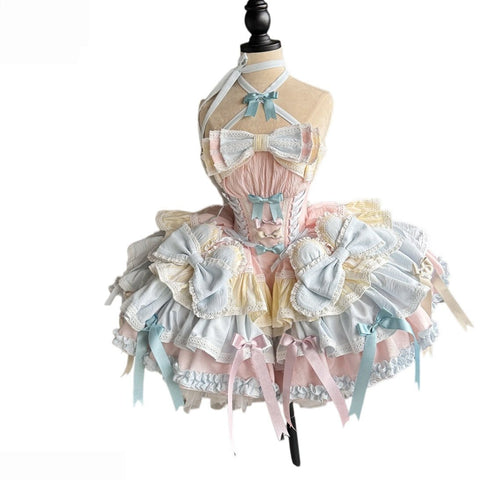 Ribbon Dance Melody: Girl's Garden Party Off - the - Shoulder Feather Sequin Mini Dress - Performance Costume, Birthday Party Outfit, Elegant Gown - Coscosmos