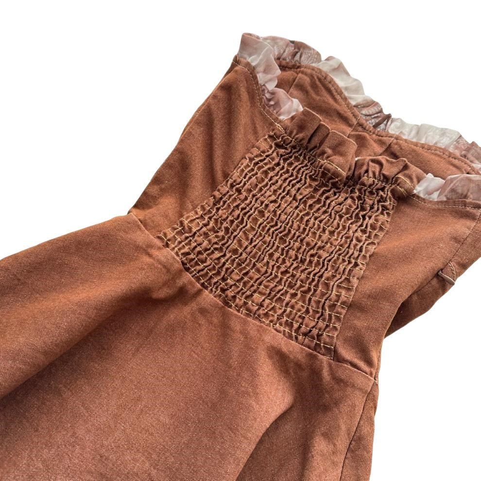 "Rich Cocoa" French Romantic Summer New Design Denim Bustier Dress Women - Cosplay Costume - Coscosmos