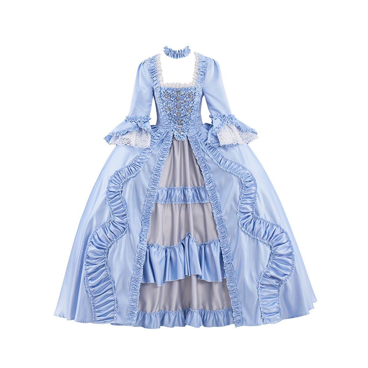 Rococo Light Blue Dress – Elegant Cosplay Costume for Enthusiasts - Coscosmos
