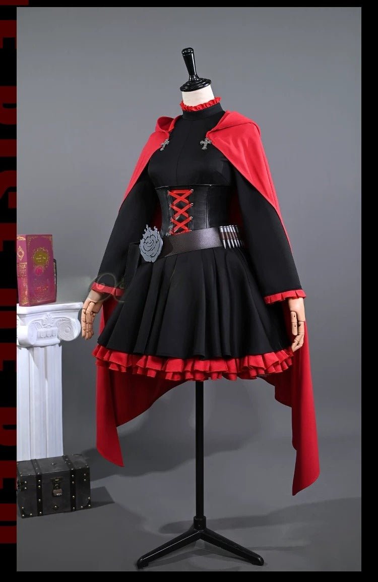 RWBY Ruby Rose Cape Set Cosplay Costume - Coscosmos