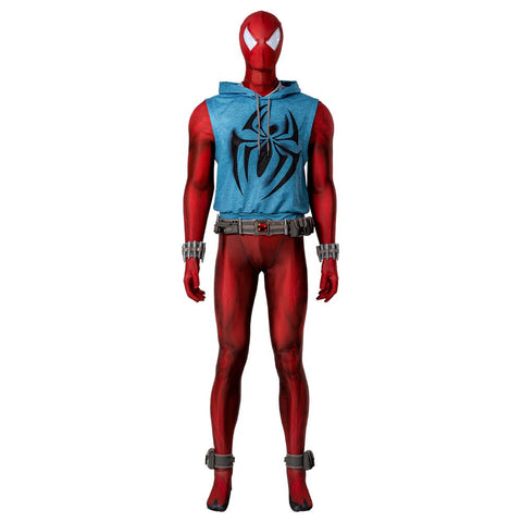 Scarlet Spider Cosplay Costume - Spider - Man: Across the Spider - Verse Authentic Outfit - Coscosmos