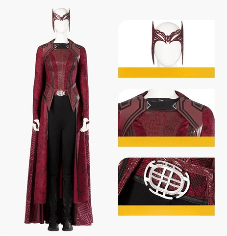Scarlet Witch Wanda Cosplay Outfit, Doctor Strange in the Multiverse of Madness New Full Set Women Cosplay Costume, Marvel Superhero Fancy Dress - Coscosmos