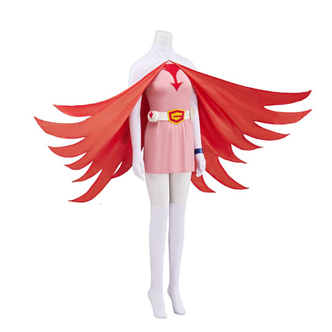 Science Ninja Team Gatchaman Pink Jun Cosplay Costume – Official Anime Outfit - Coscosmos