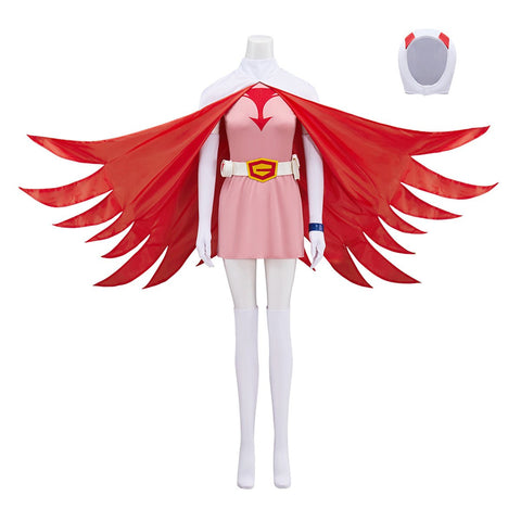 Science Ninja Team Gatchaman Pink Jun Cosplay Costume – Official Anime Outfit - Coscosmos
