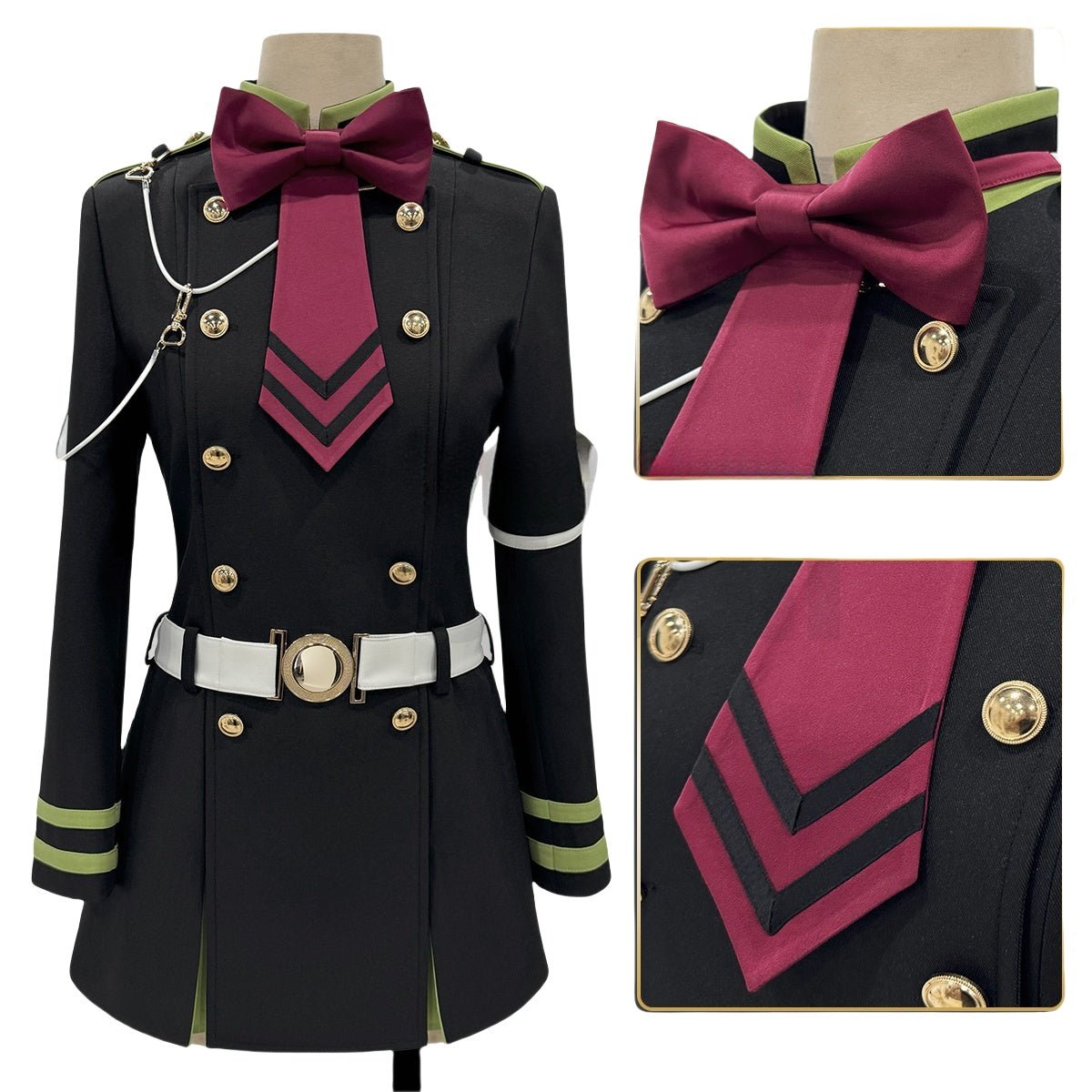 Seraph of the End: Shinoa Hīragi – Moon Demon Company Squad Leader Cosplay Uniform Set - Coscosmos