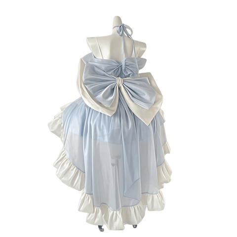 Skyward Dream·Blue Dreamy Lace Off - Shoulder Sequin Mini Dress - Elegant Performance Costume and Party Gown - Coscosmos