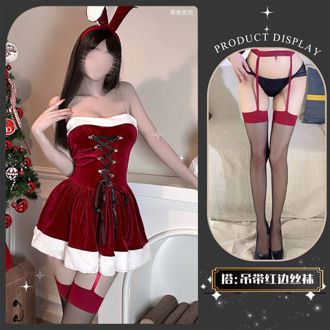 Sparkle this season in our Festive Christmas COS Outfit. This sexy Santa dress with faux fur trim is perfect for holiday parties and intimate gifts. - Coscosmos