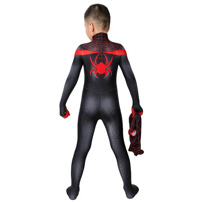 Spider - Man Miles Morales Kids Cosplay Costume Jumpsuit - Coscosmos