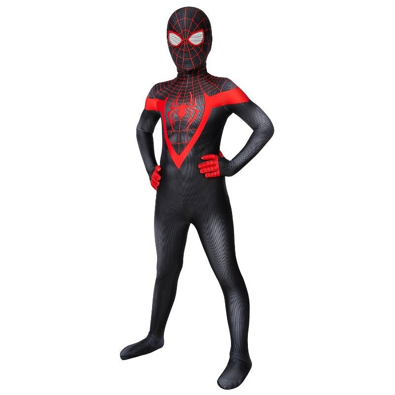 Spider - Man Miles Morales Kids Cosplay Costume Jumpsuit - Coscosmos