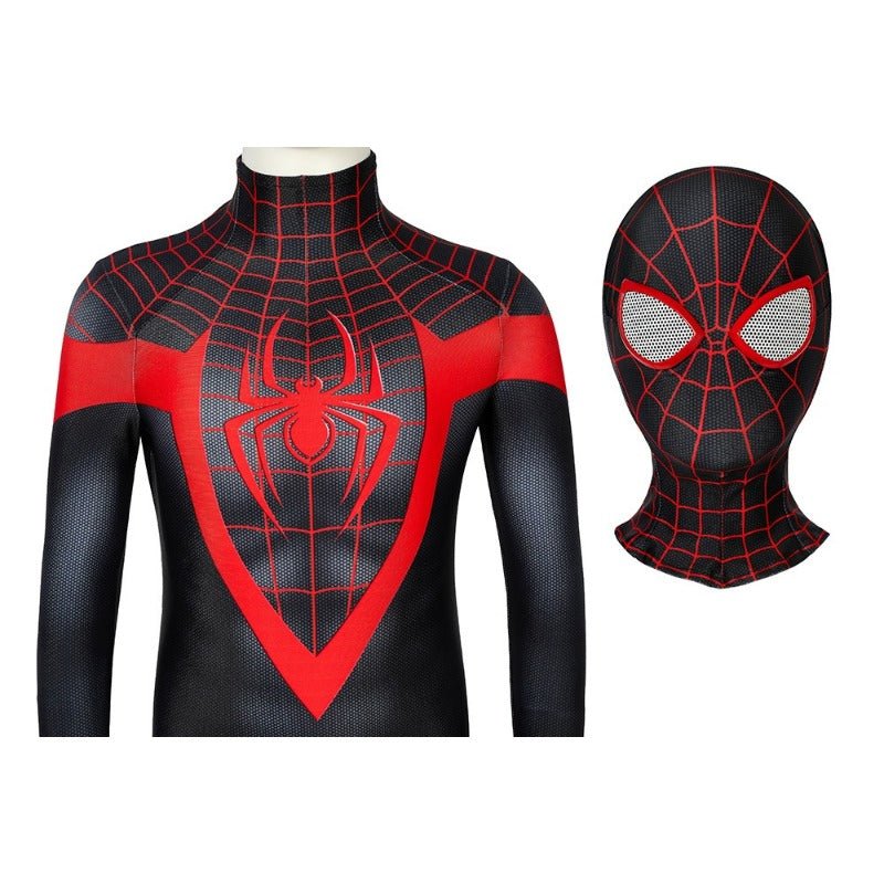 Spider - Man Miles Morales Kids Cosplay Costume Jumpsuit - Coscosmos