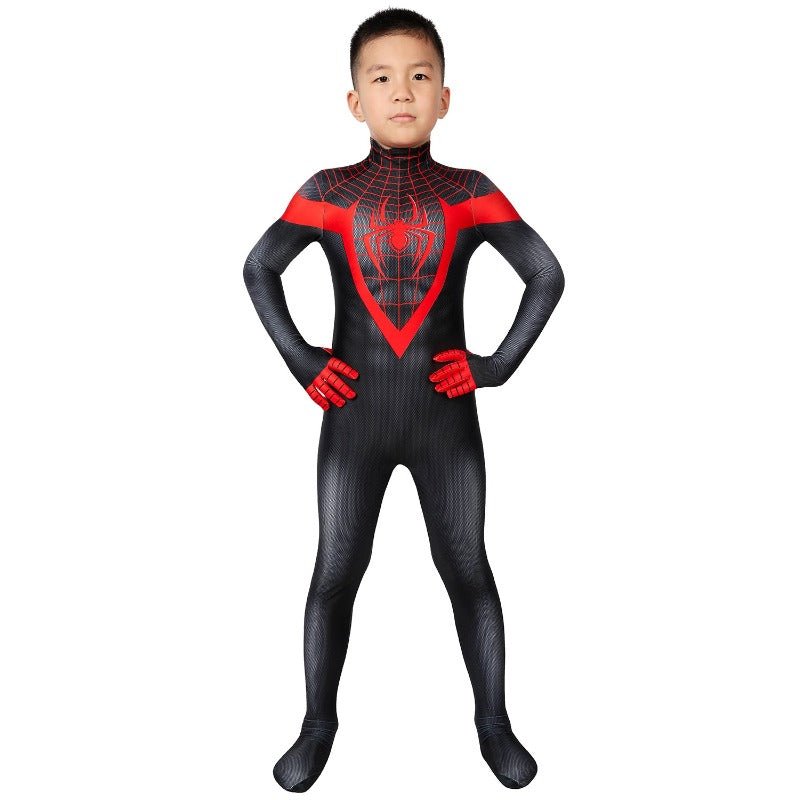 Spider - Man Miles Morales Kids Cosplay Costume Jumpsuit - Coscosmos