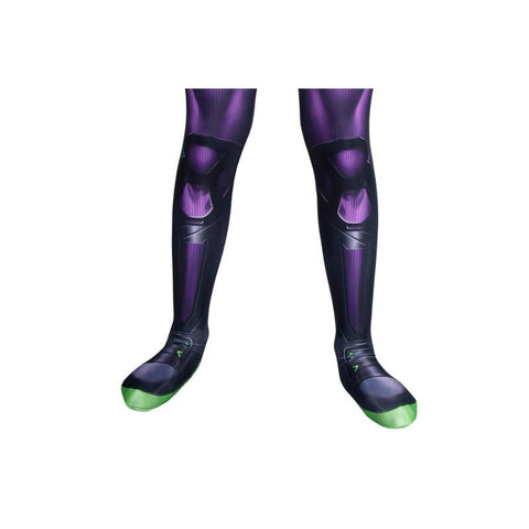 Spider Man Miles Morales Purple Reign Suit HD Printed Cosplay Costume for Kids - Coscosmos