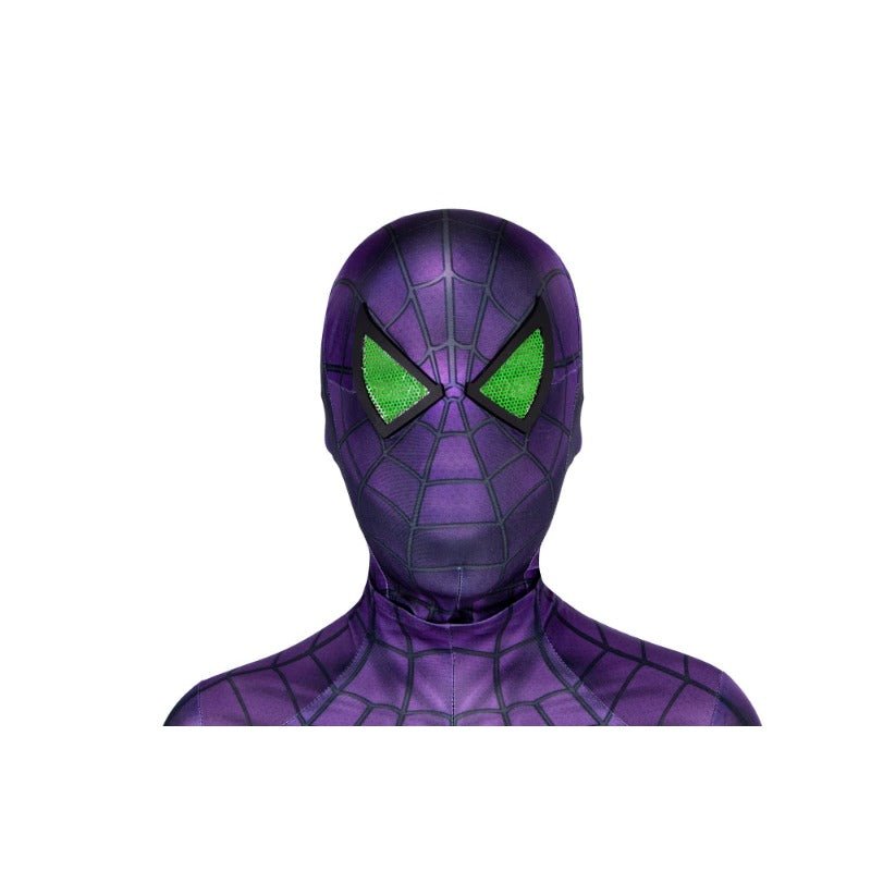 Spider Man Miles Morales Purple Reign Suit HD Printed Cosplay Costume for Kids - Coscosmos