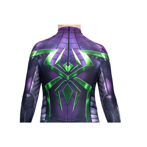 Spider Man Miles Morales Purple Reign Suit HD Printed Cosplay Costume for Kids - Coscosmos