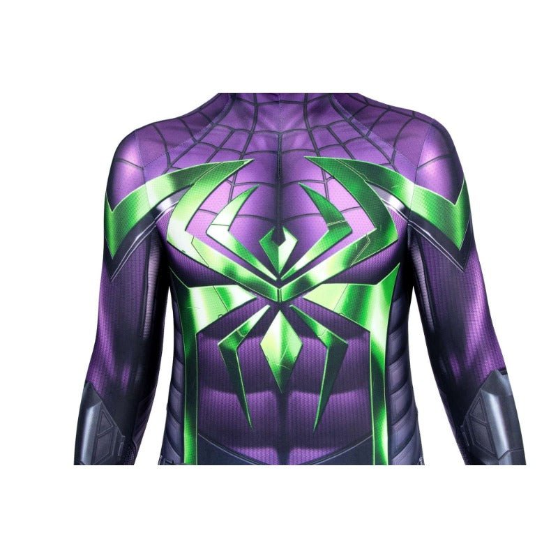 Spider Man Miles Morales Purple Reign Suit HD Printed Cosplay Costume for Kids - Coscosmos