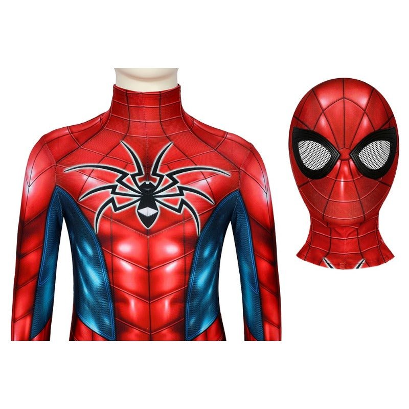 Spider - Man PS4 Armour - MK IV Cosplay Costume Bodysuit Jumpsuit for Kids - Child Gift - Coscosmos