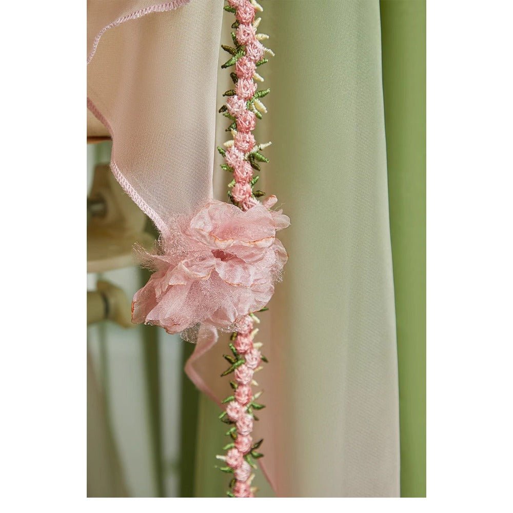 Spring Goddess Forest Elf Butterfly Floral Corset Gradient Ethereal Fairy Dress for Cosplay & Events - Coscosmos