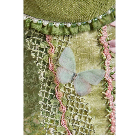 Spring Goddess Forest Elf Butterfly Floral Corset Gradient Ethereal Fairy Dress for Cosplay & Events - Coscosmos