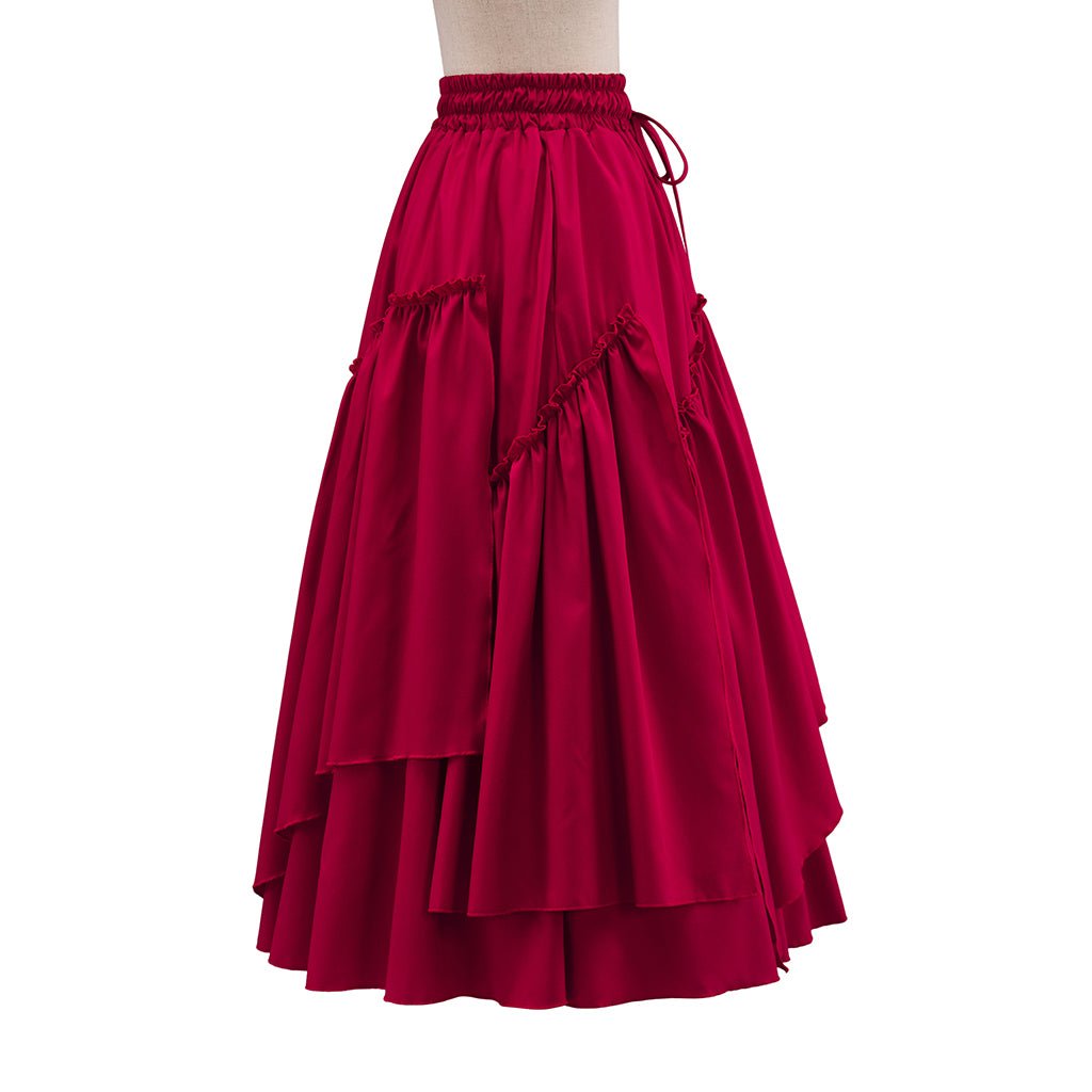 Spring Retro Women's Corduroy Skirt – Vintage Checkered Pleated Medieval Cosplay Skirt - Coscosmos