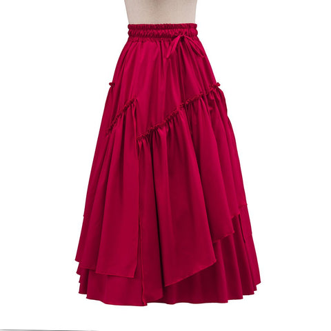 Spring Retro Women's Corduroy Skirt – Vintage Checkered Pleated Medieval Cosplay Skirt - Coscosmos