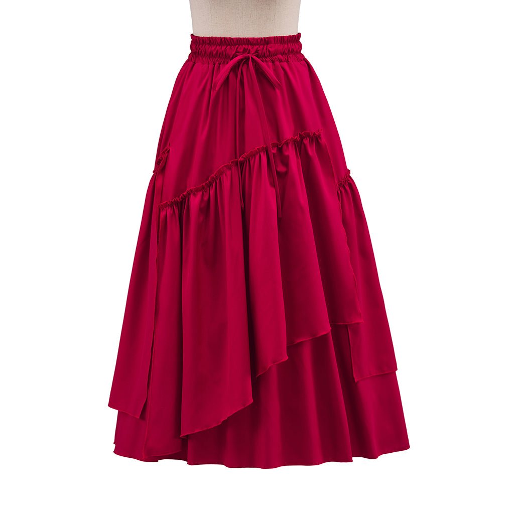Spring Retro Women's Corduroy Skirt – Vintage Checkered Pleated Medieval Cosplay Skirt - Coscosmos