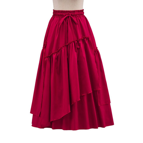 Spring Retro Women's Corduroy Skirt – Vintage Checkered Pleated Medieval Cosplay Skirt - Coscosmos