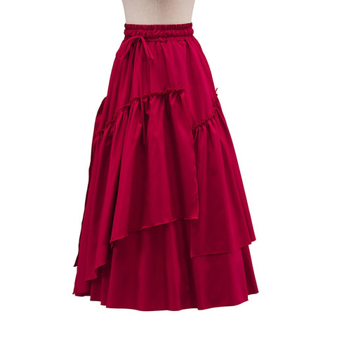 Spring Retro Women's Corduroy Skirt – Vintage Checkered Pleated Medieval Cosplay Skirt - Coscosmos