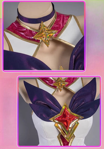 Star Guardian Ahri Cosplay Costume - League of Legends Official Style Dress for Women - Coscosmos