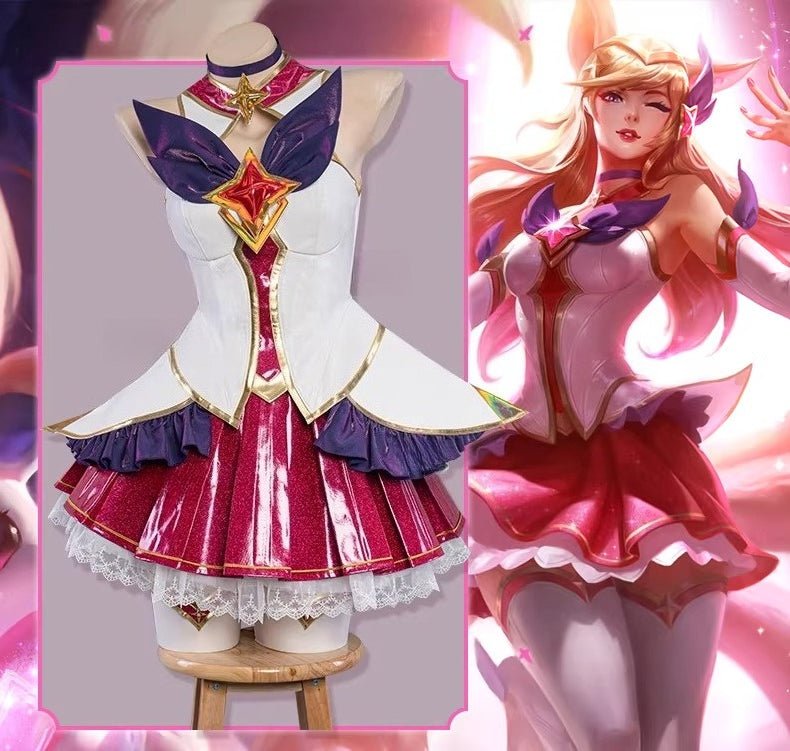 Star Guardian Ahri Cosplay Costume - League of Legends Official Style Dress for Women - Coscosmos