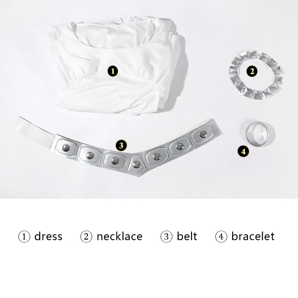 Star Wars: A New Hope Complete Princess Leia White Ceremonial Gown Costume - Coscosmos