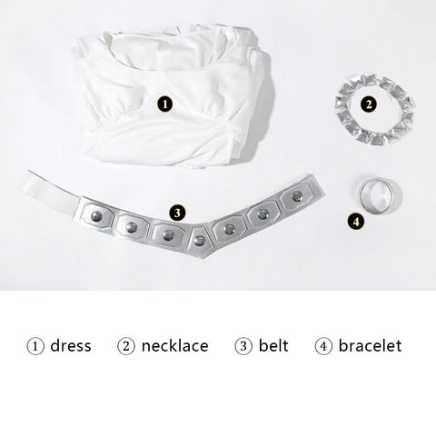 Star Wars: A New Hope Complete Princess Leia White Ceremonial Gown Costume - Coscosmos