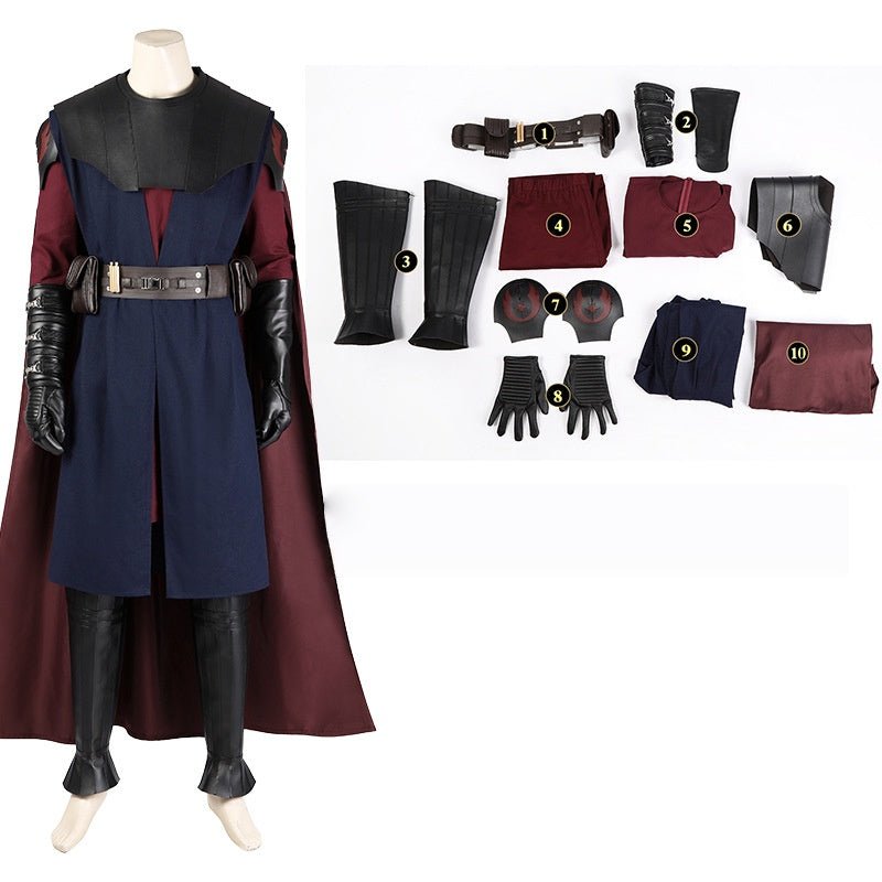 Star Wars Ahsoka Anakin Skywalker Clone Wars Adult Costume Deluxe Cosplay Full Set - Coscosmos