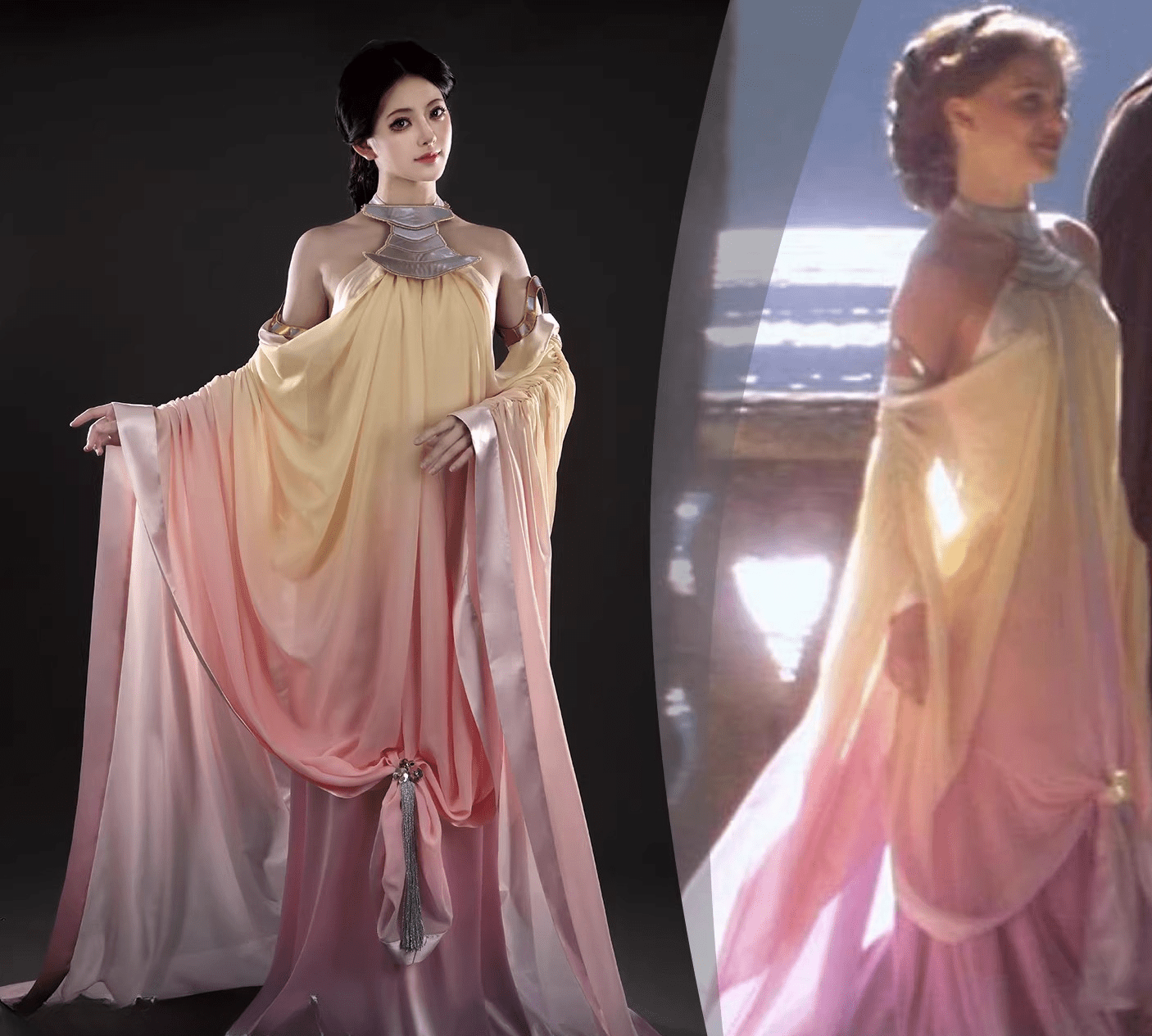 Star Wars Episode II Attack of the Clones Padmé Amidala Cosplay Costume Movie Full Set Outfit - Coscosmos