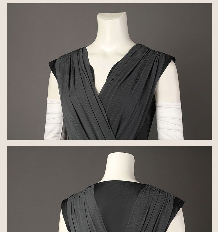 Star Wars Jedi Rey Cosplay Costume for Women | Last Jedi Halloween Outfit | Deluxe Adult Rey Costume Set with Lightsaber & Accessories - Coscosmos